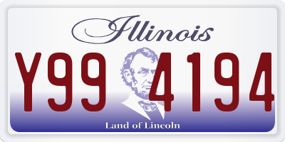IL license plate Y994194