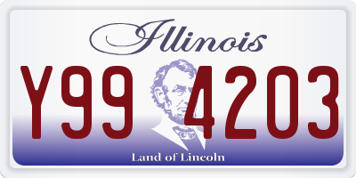 IL license plate Y994203