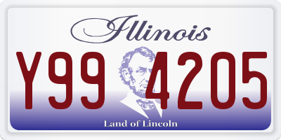 IL license plate Y994205