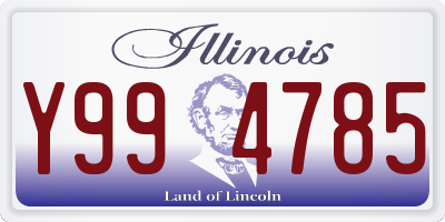 IL license plate Y994785