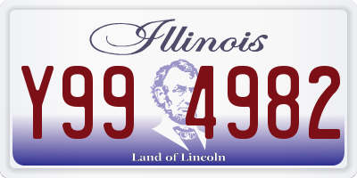 IL license plate Y994982