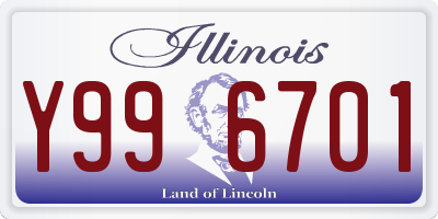 IL license plate Y996701