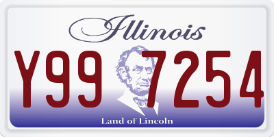 IL license plate Y997254