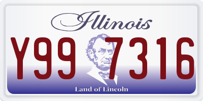 IL license plate Y997316