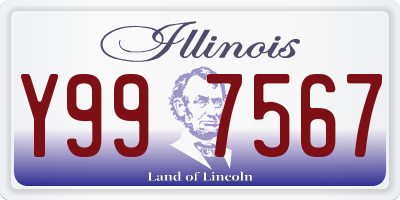 IL license plate Y997567