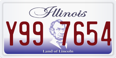 IL license plate Y997654
