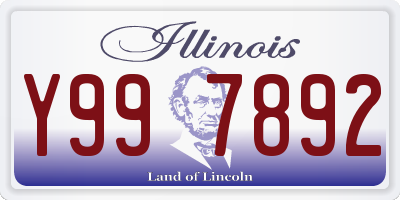 IL license plate Y997892