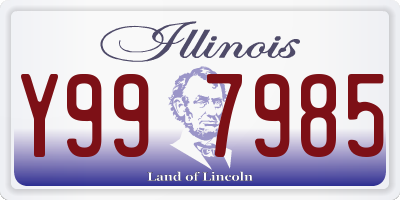IL license plate Y997985