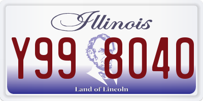 IL license plate Y998040