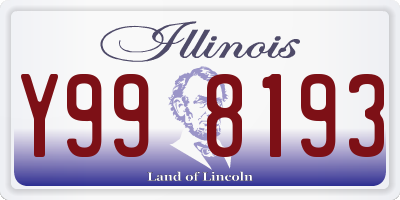 IL license plate Y998193