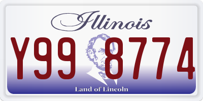 IL license plate Y998774