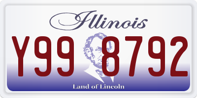 IL license plate Y998792