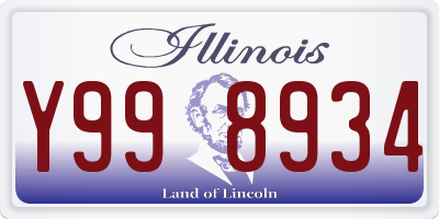 IL license plate Y998934