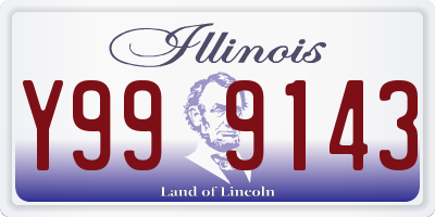 IL license plate Y999143