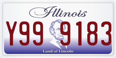 IL license plate Y999183