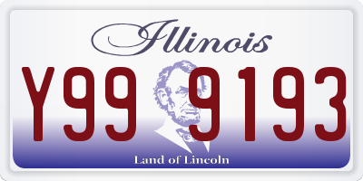 IL license plate Y999193