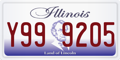 IL license plate Y999205