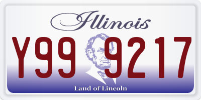 IL license plate Y999217