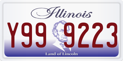 IL license plate Y999223