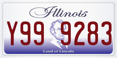 IL license plate Y999283
