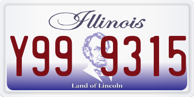 IL license plate Y999315