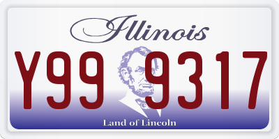 IL license plate Y999317