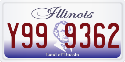 IL license plate Y999362