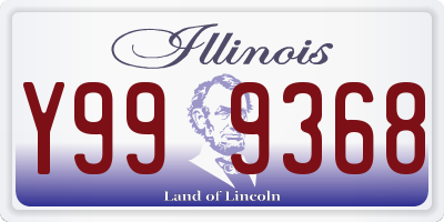 IL license plate Y999368