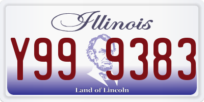IL license plate Y999383