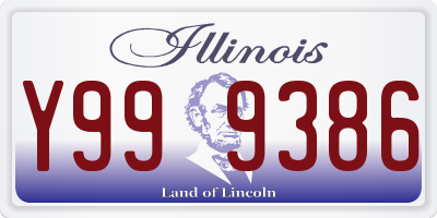 IL license plate Y999386