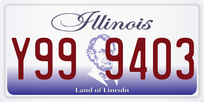 IL license plate Y999403