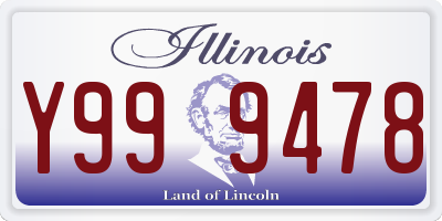 IL license plate Y999478