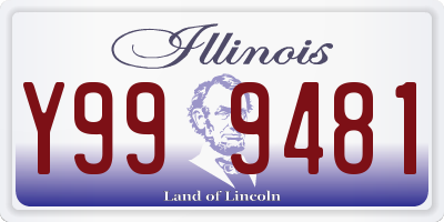 IL license plate Y999481