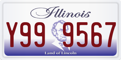 IL license plate Y999567