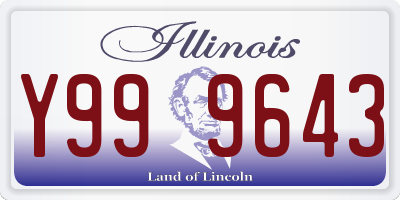 IL license plate Y999643