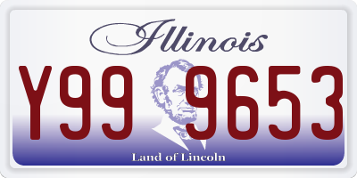 IL license plate Y999653
