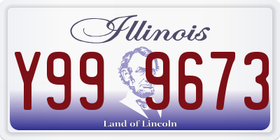 IL license plate Y999673