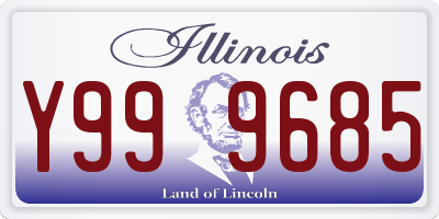 IL license plate Y999685