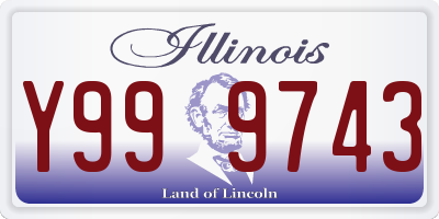 IL license plate Y999743