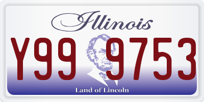 IL license plate Y999753