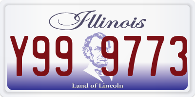 IL license plate Y999773