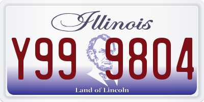 IL license plate Y999804