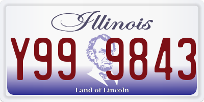 IL license plate Y999843