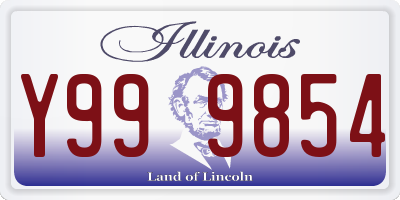 IL license plate Y999854
