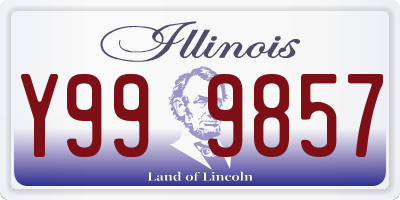 IL license plate Y999857