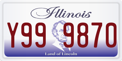 IL license plate Y999870