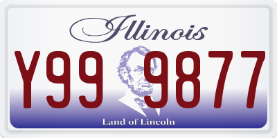 IL license plate Y999877