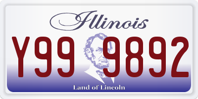 IL license plate Y999892