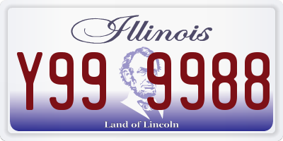 IL license plate Y999988