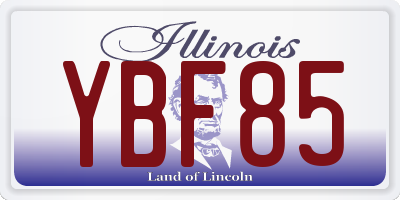 IL license plate YBF85